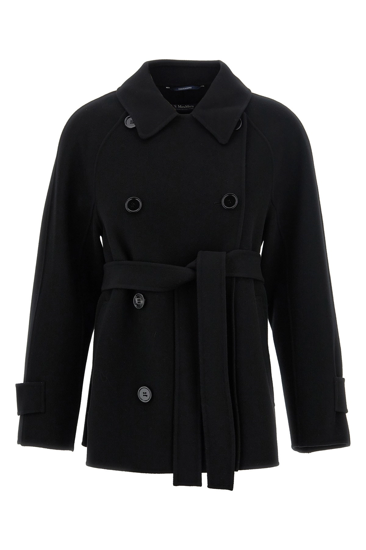 コート S Max Mara FW25 'Louis' short coat (2529086021600 013) Short trench coat 'S Max Mara Louis in black wool