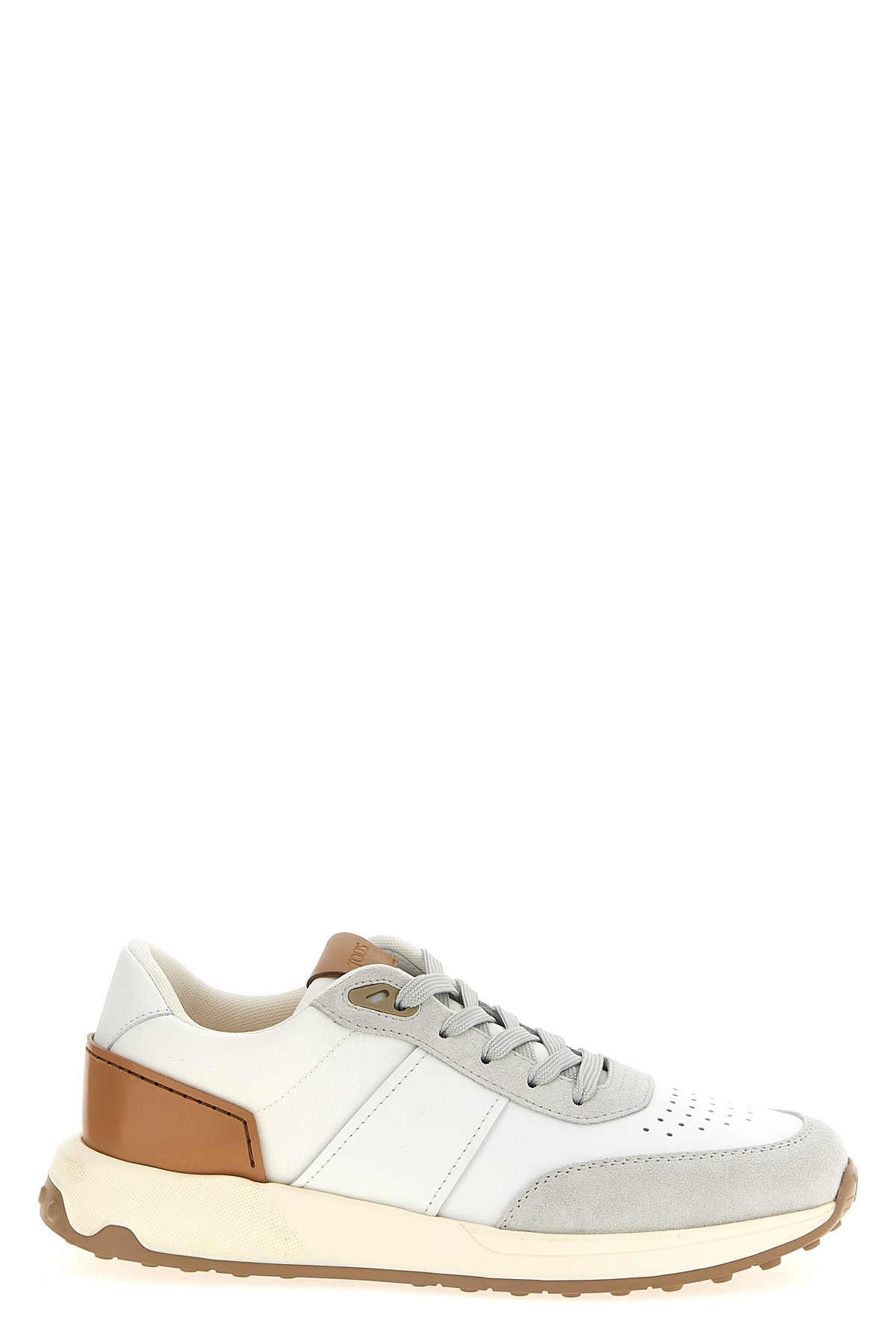 Tod's Low-top Suede And Leather Sneakers In White