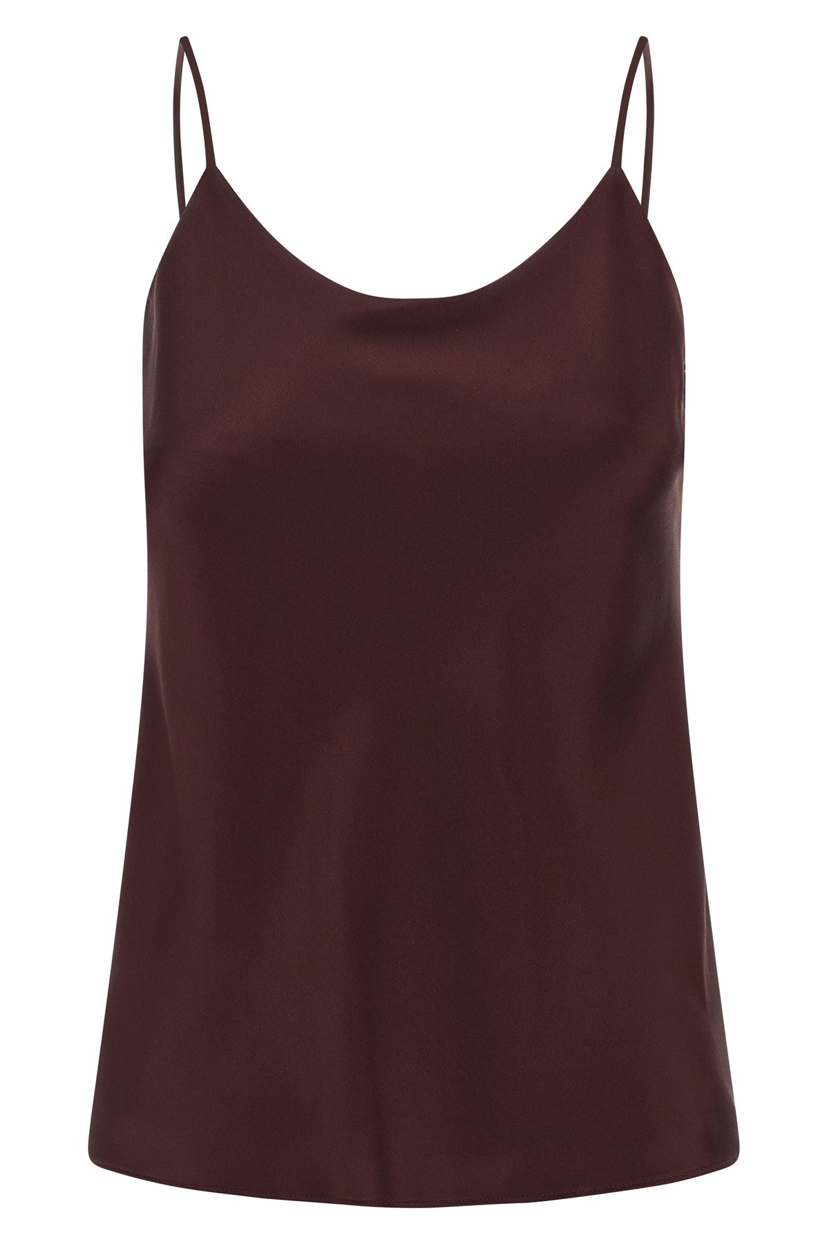 Max Mara Draped Neckline Sleeveless Top With Spaghetti Straps In Burgundy