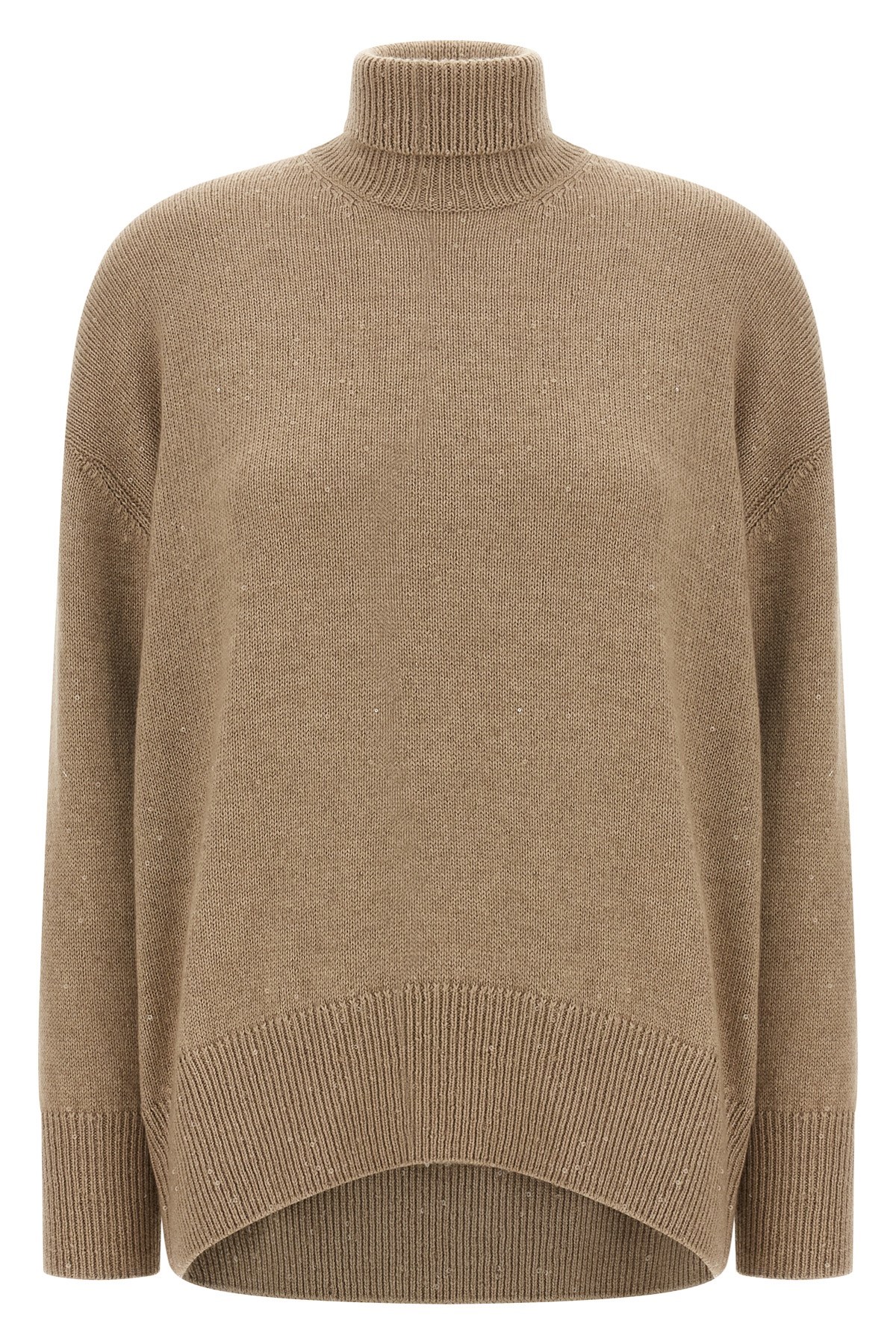 Brunello Cucinelli Sequin Sweater Sweaters And Cardigans Brown In Brown