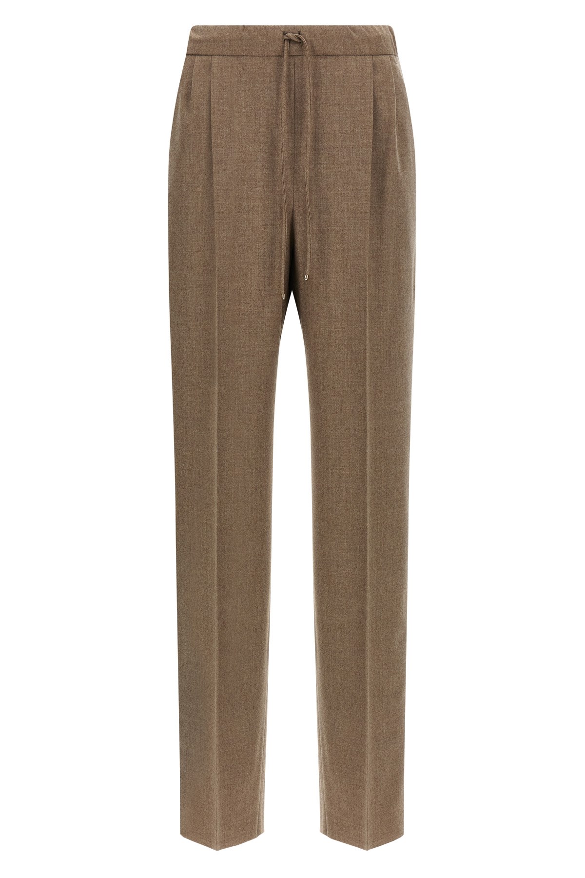 Max Mara Waistband Pleated Front Side Pockets Trousers In Gray