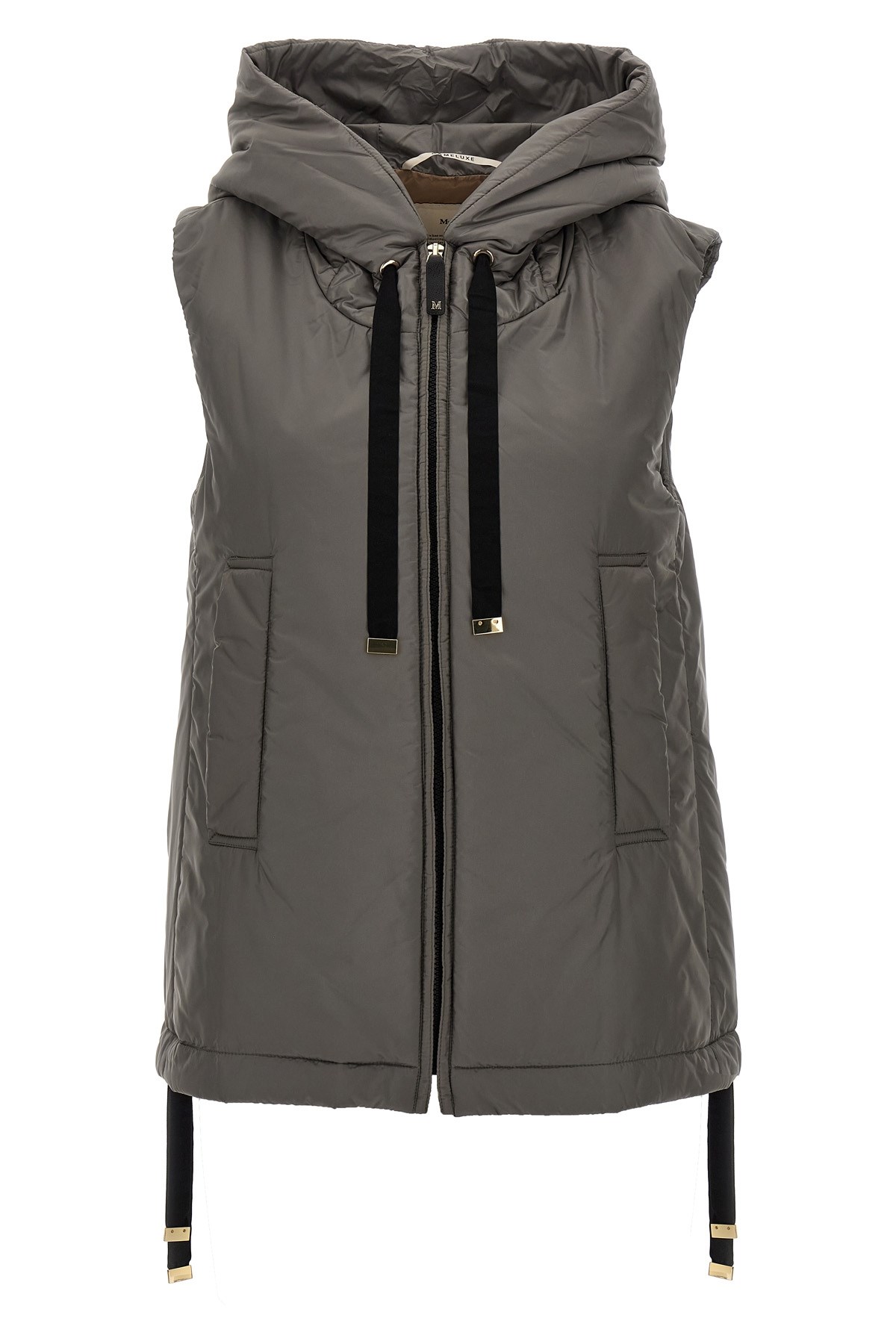 Max Mara The Cube Greengo Zip-up Drawstring Gilet In Gray