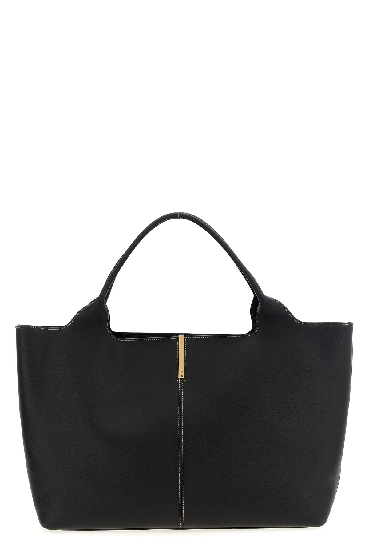 Tod's Medium-small Leather Shopping Bag In Black