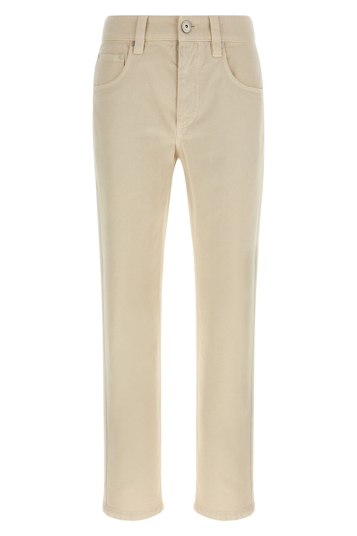 Brunello Cucinelli Denim Trousers With Belt Loops And Pockets In White