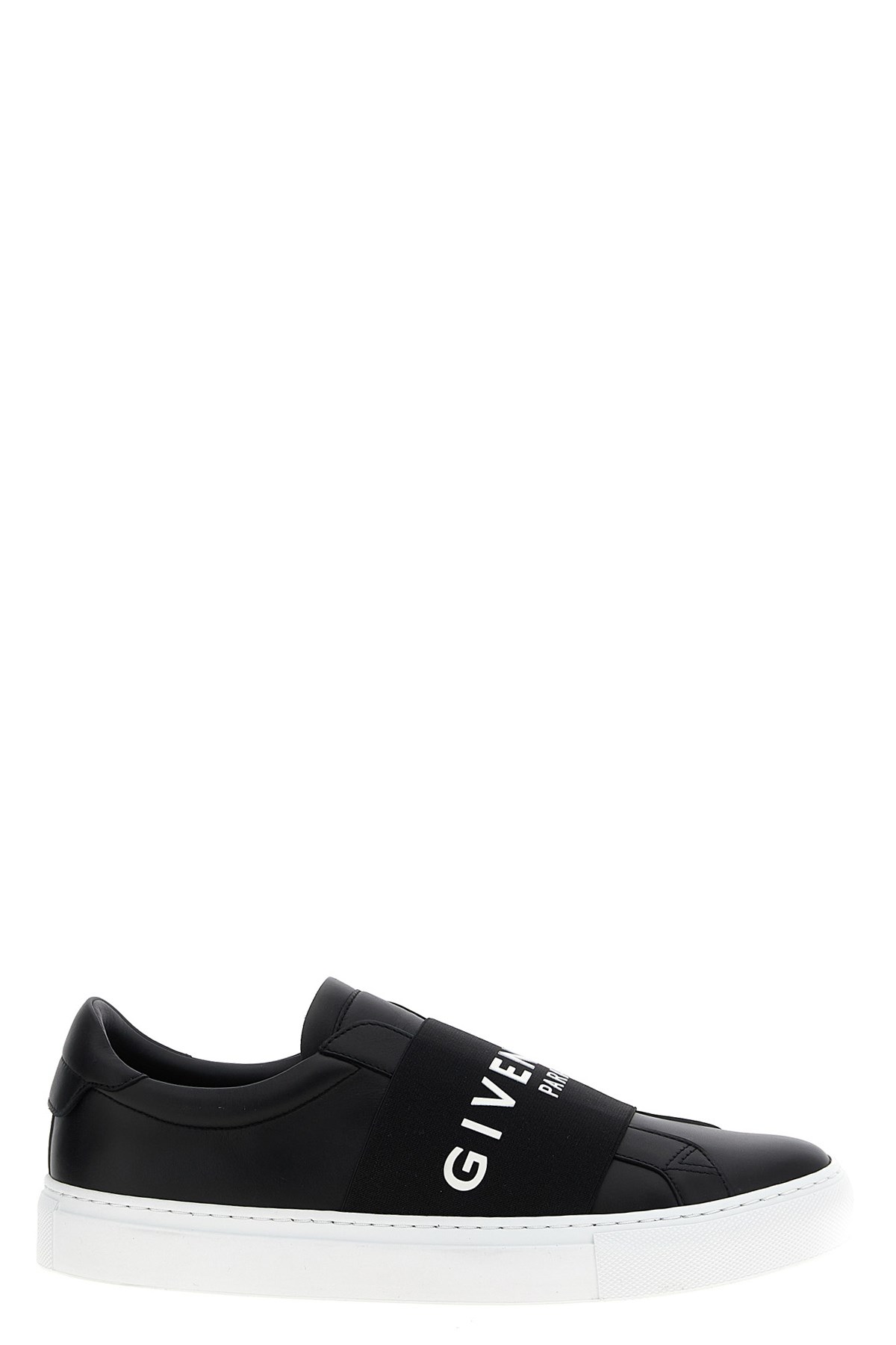 Givenchy Calfskin Leather Sneakers With Printed Logo And Contrasting Sole In Black