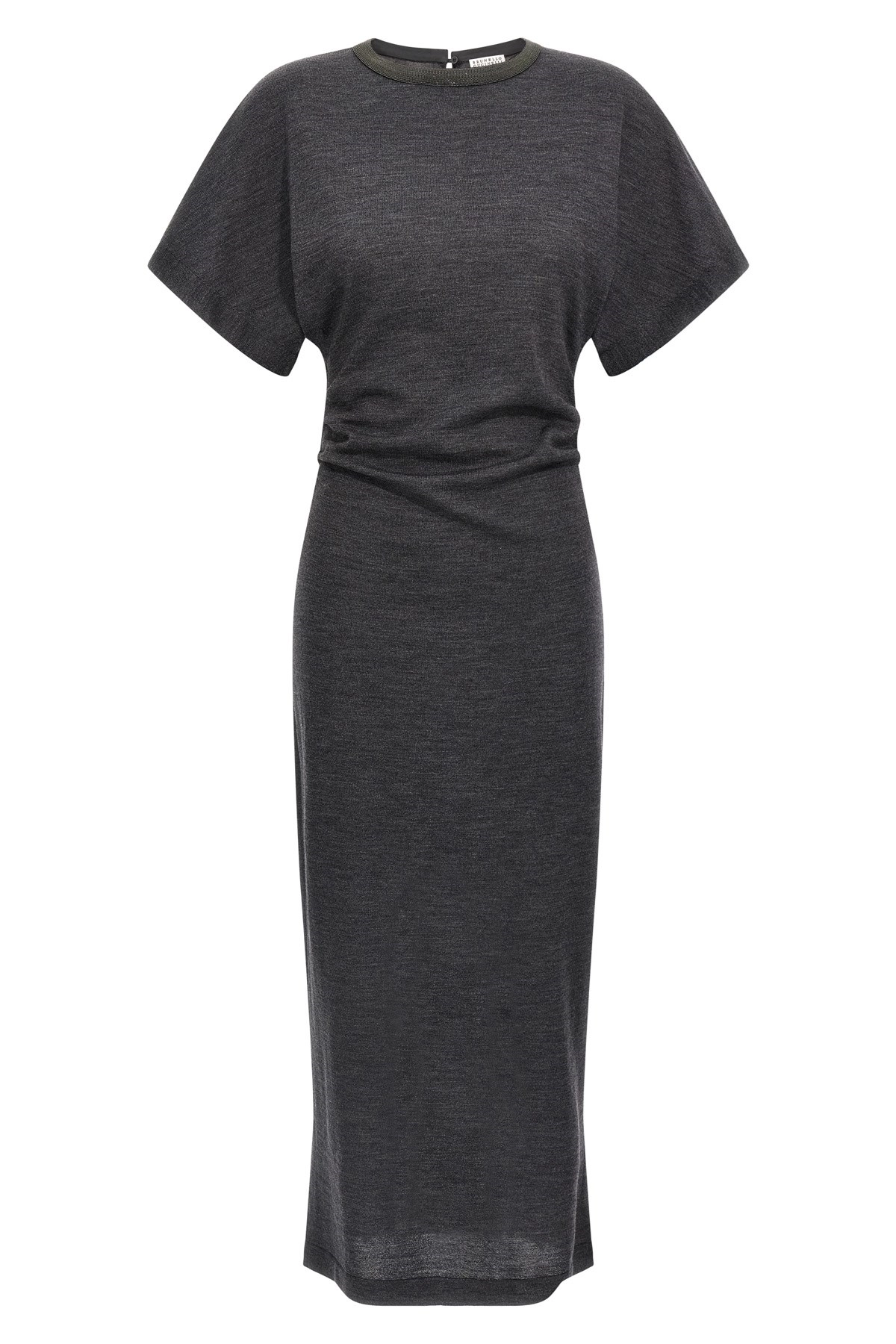 【送料&関税込】Brunello Cucinelli Wool Dress BRUNELLO CUCINELLI Belted pleated wool midi dress | NET-A-PORTER