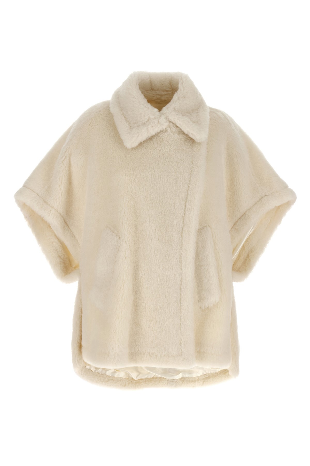 Max Mara Alpaca And Wool Cape Coats White In White
