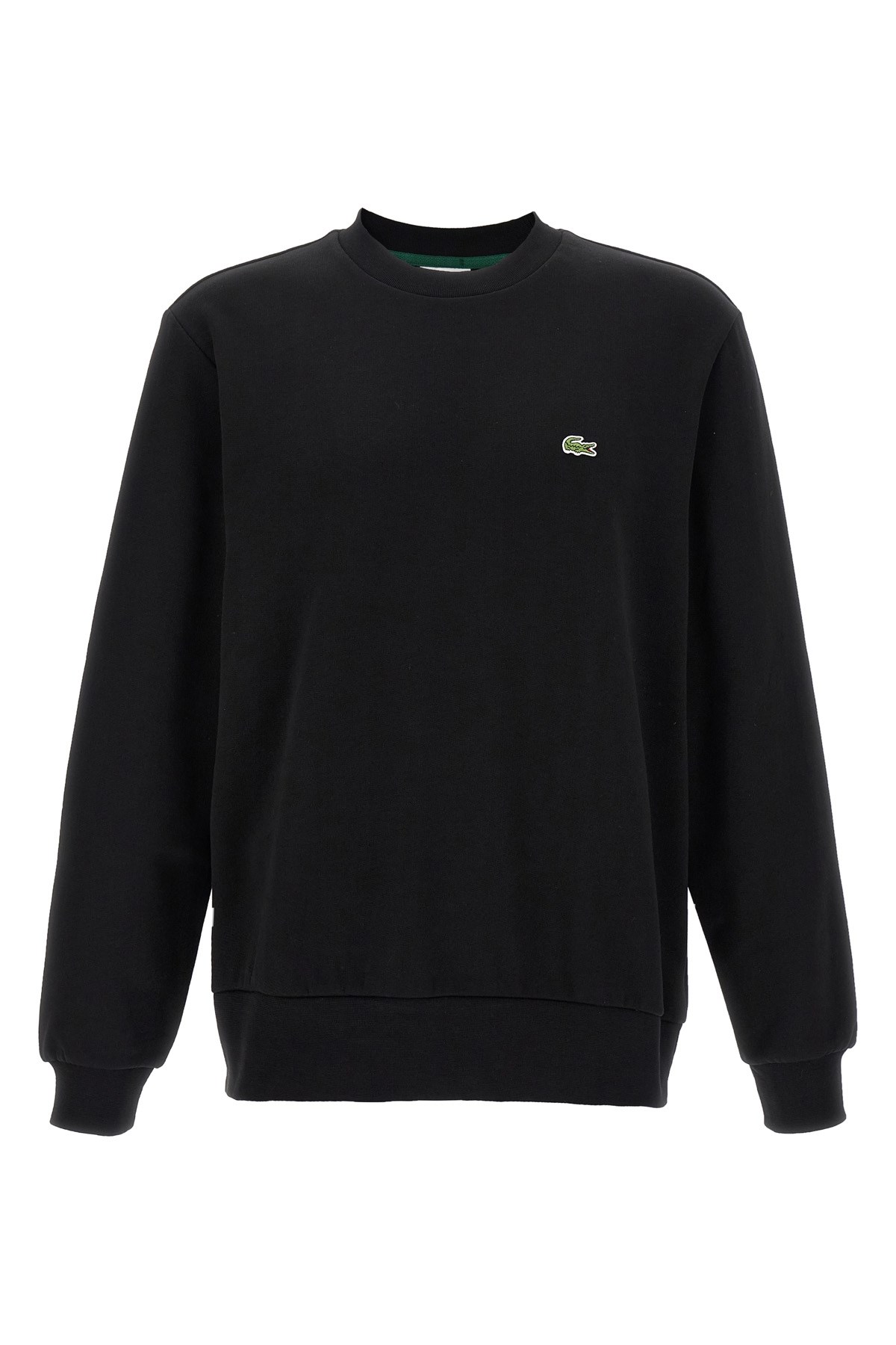 Lacoste Mens Crew Neck Fleece Sweatshirt In Black