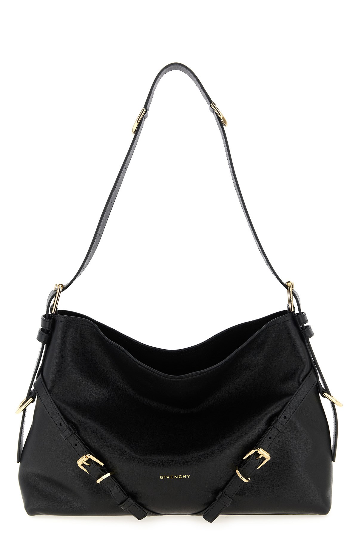Givenchy Women Voyou Medium Leather Shoulder Bag In Black