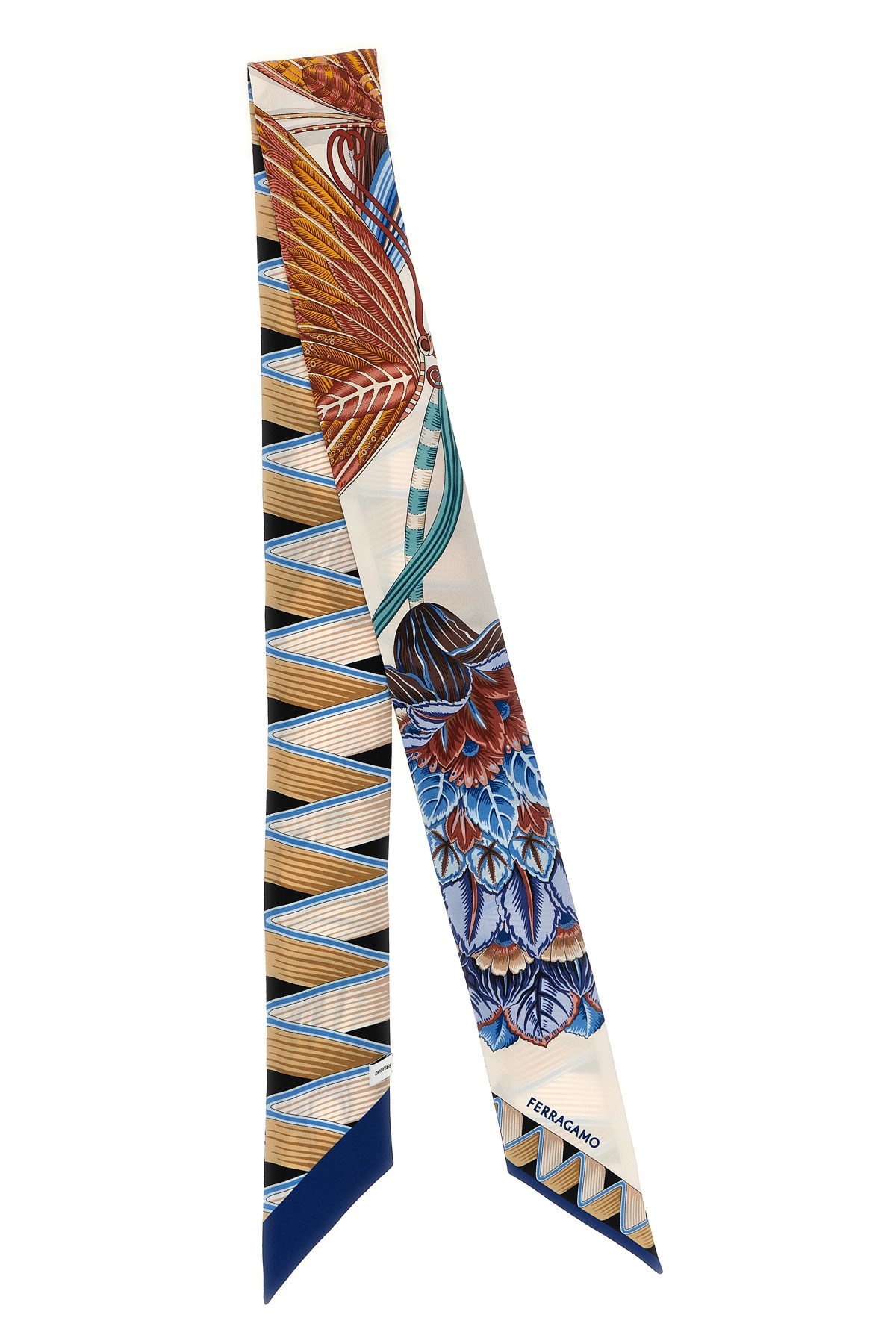 Ferragamo Floral Silk Bandeau Rectangular Scarf In Multi