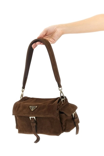 Prada UJN912SWMO11CDF0967 関税送料込 Prada Black Nylon & Saffiano Leather Chain Crossbody