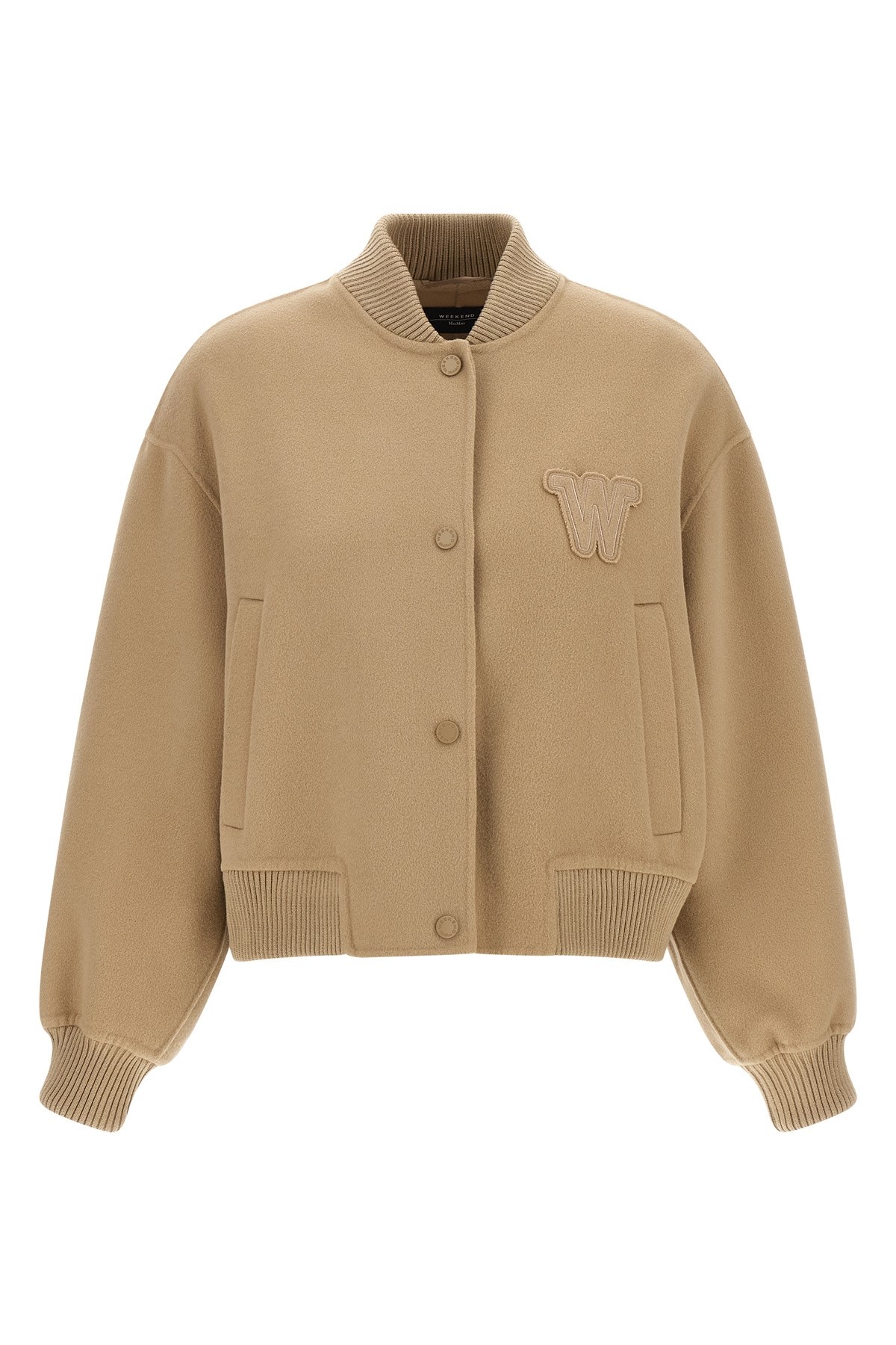 Weekend Max Mara Max Mara Weekend Bomber In Wool Blend In Sand