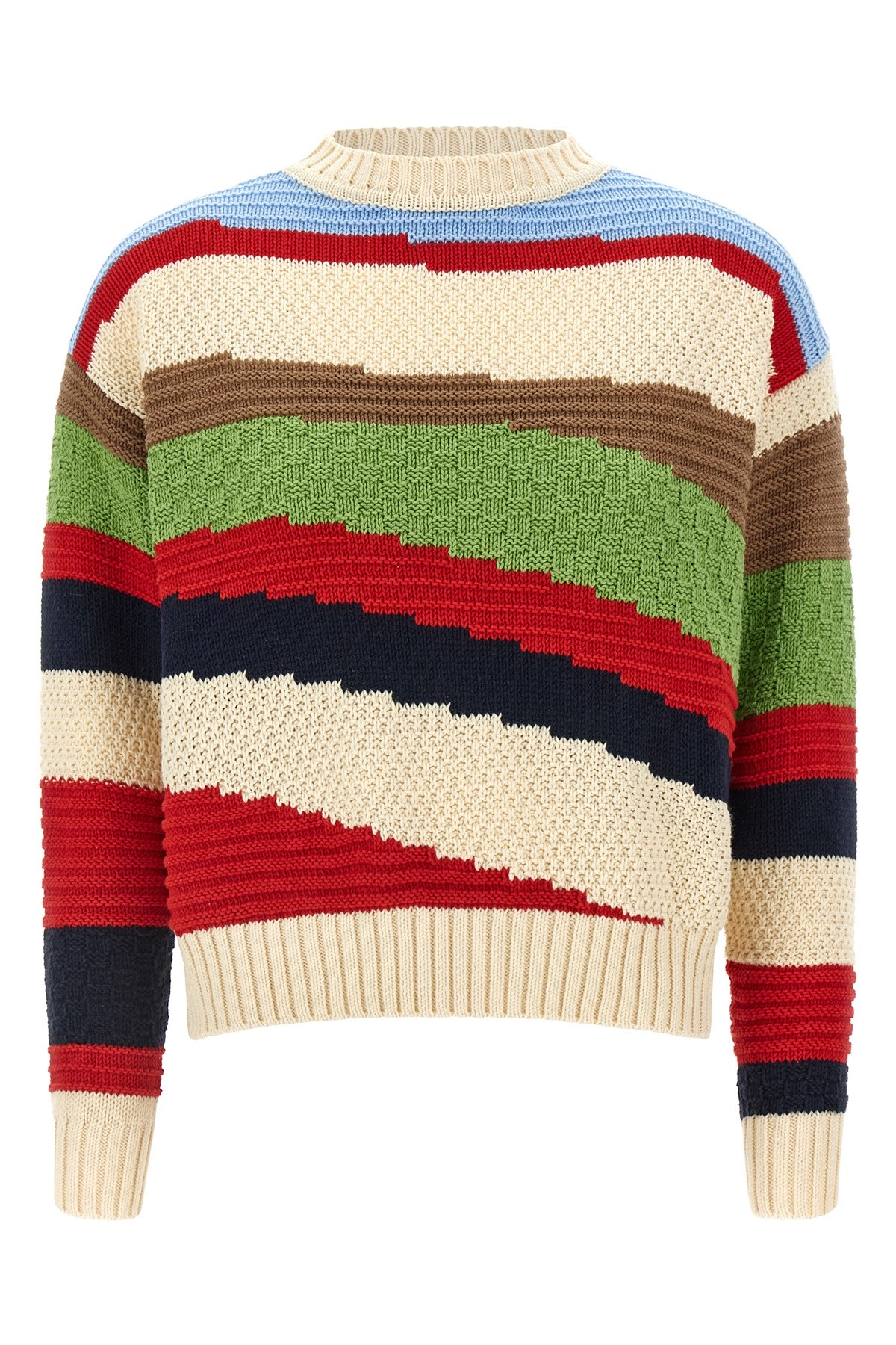 Weekend Max Mara Striped Crew Neck Knit Sweater In Multi