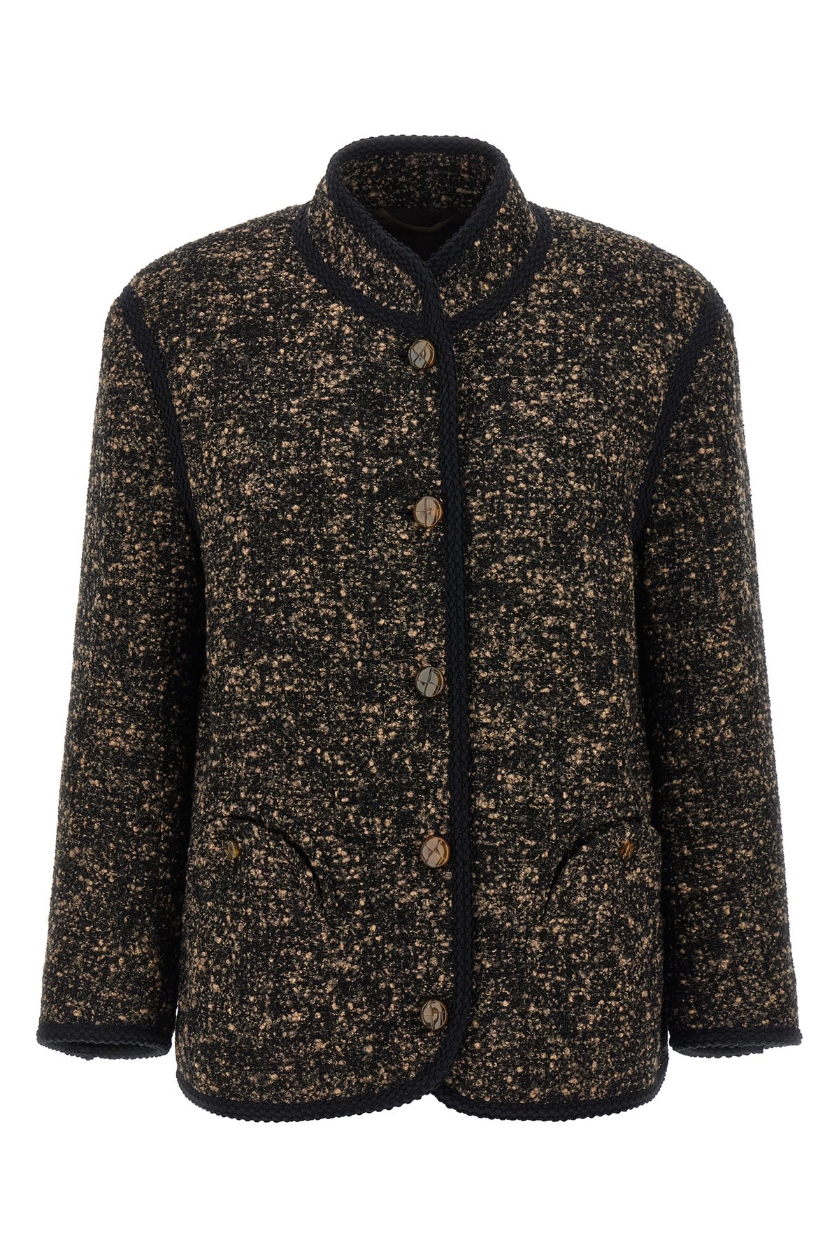 Blazé Milano Katara Curly Blazer In Brown