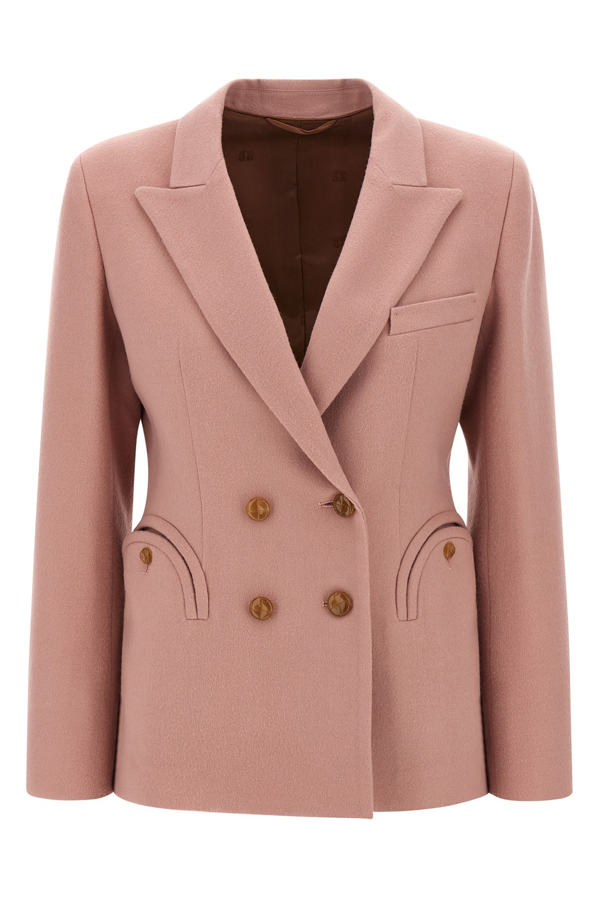 Blazé Milano Double-breasted Round-pockets Blazer In Pink