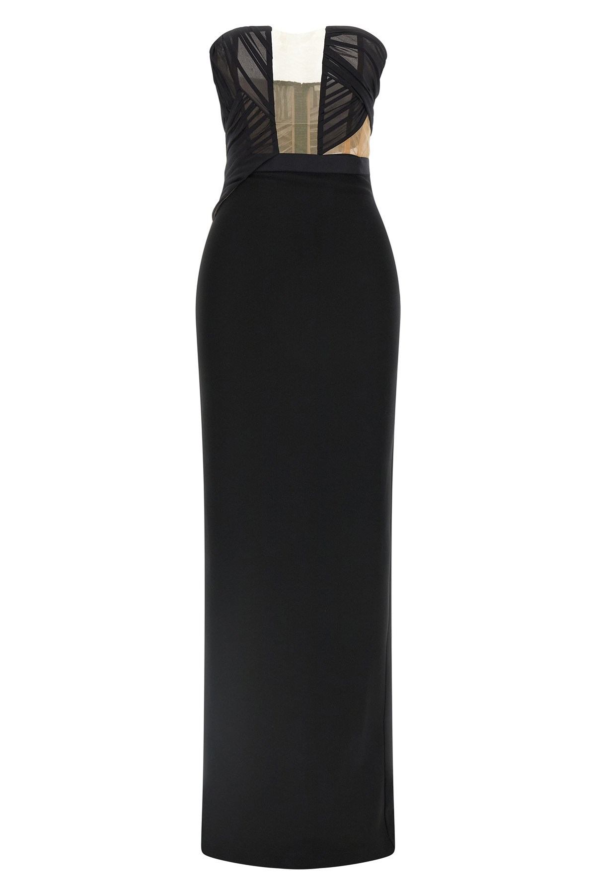 Nensi Dojaka 'corsetted Draped Maxi' Dress In Black