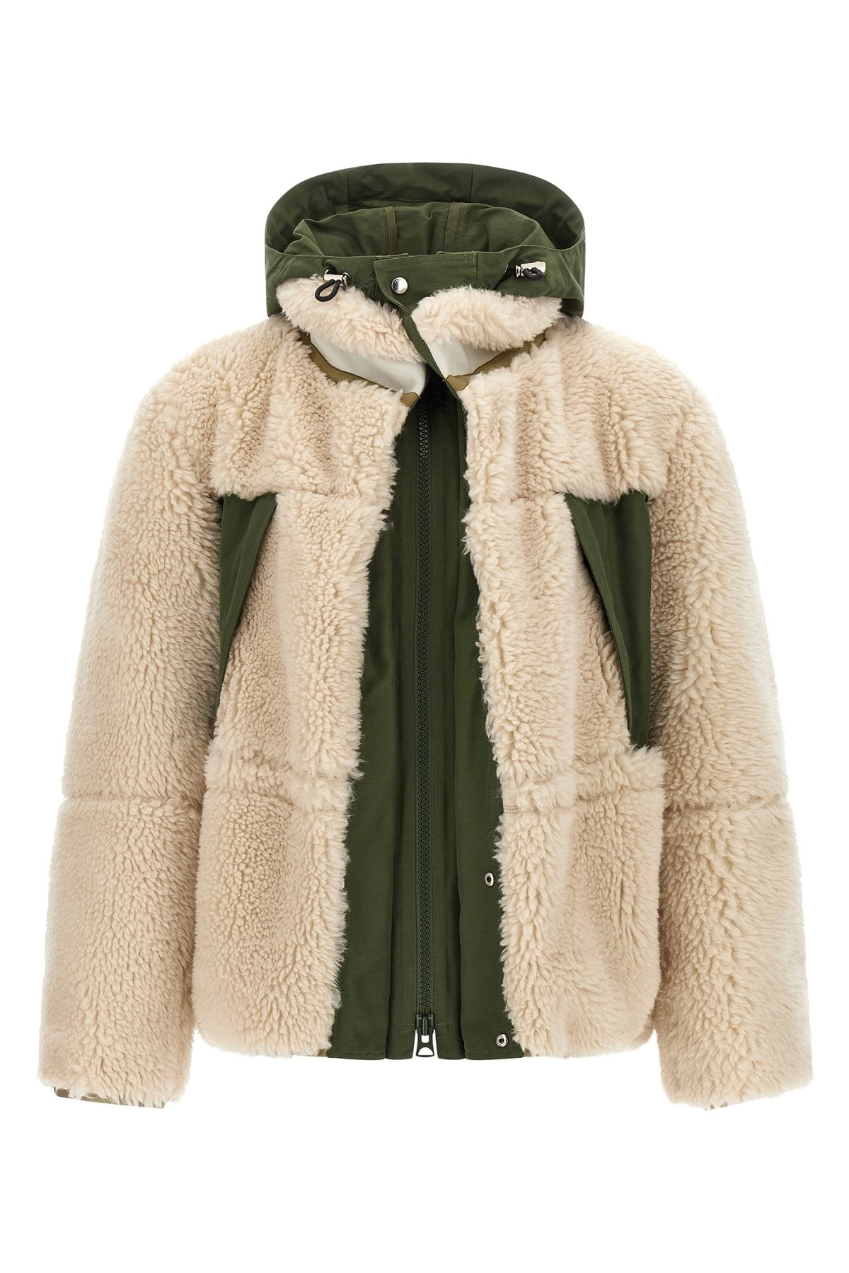 Sacai Faux shearling parka available on julian-fashion.com