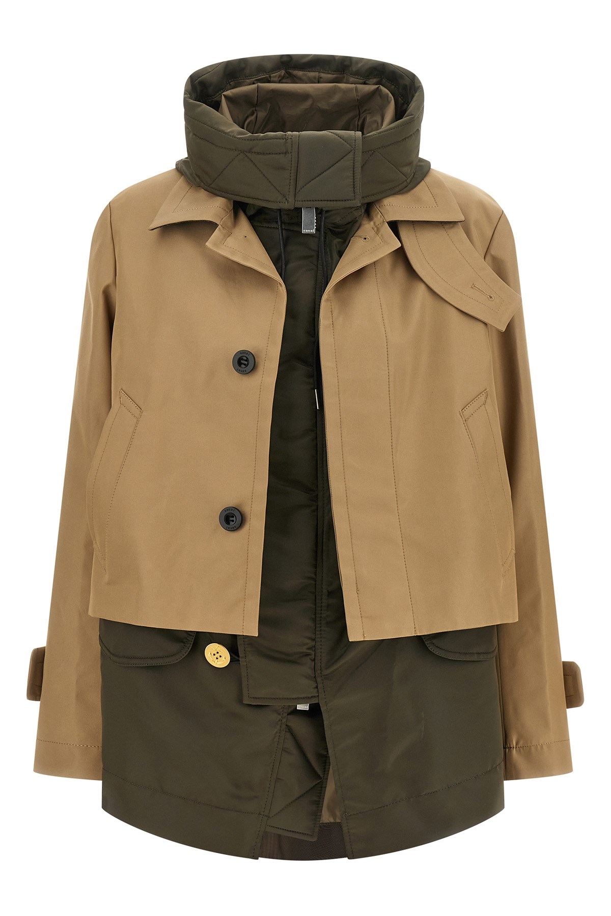 Sacai Double Layer Jacket In Brown