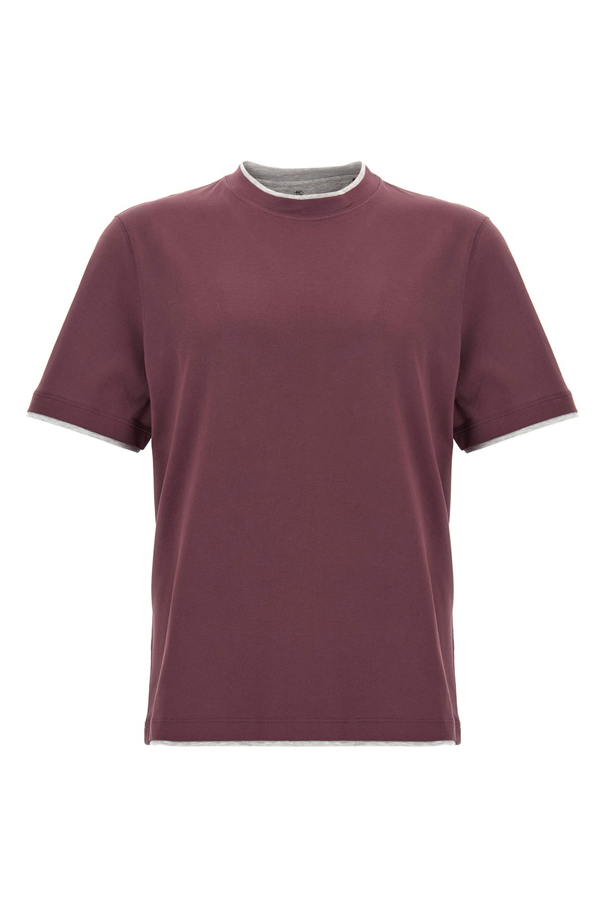 Brunello Cucinelli Double Layer T-shirt In Purple