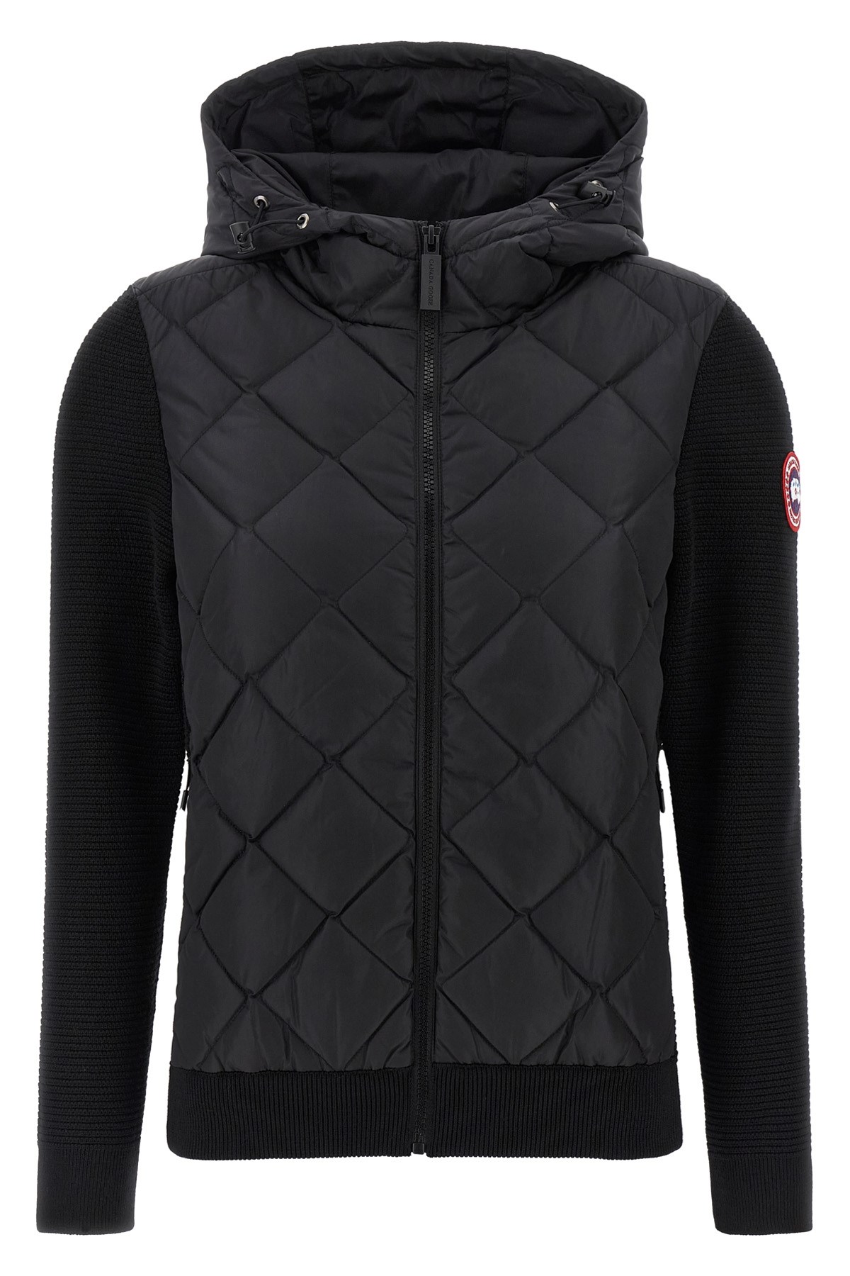 Canada Goose 'hybridge' Quilted Knit Hoody In Black