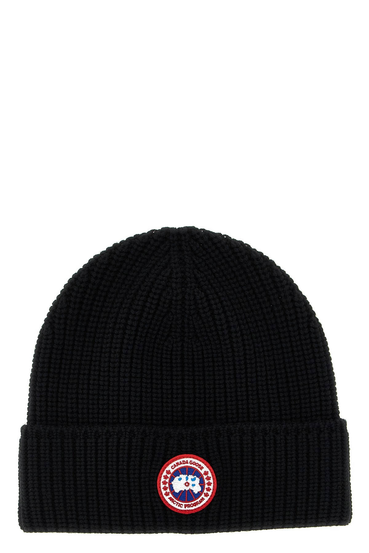Canada Goose Women Logo Rib Toque Hat In Black