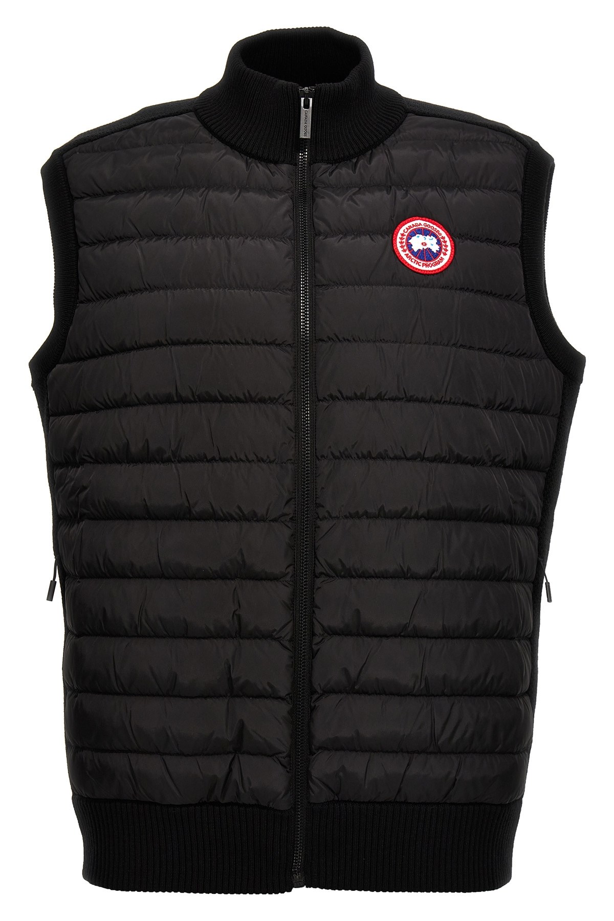 Canada Goose Ribbed Collar Sleeveless Quilted Jacket In Black