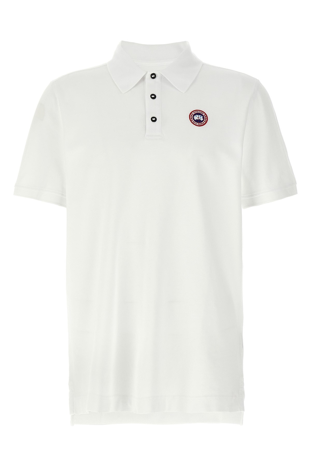 Canada Goose White Short-sleeve Polo Shirt With Traditional Collar In White