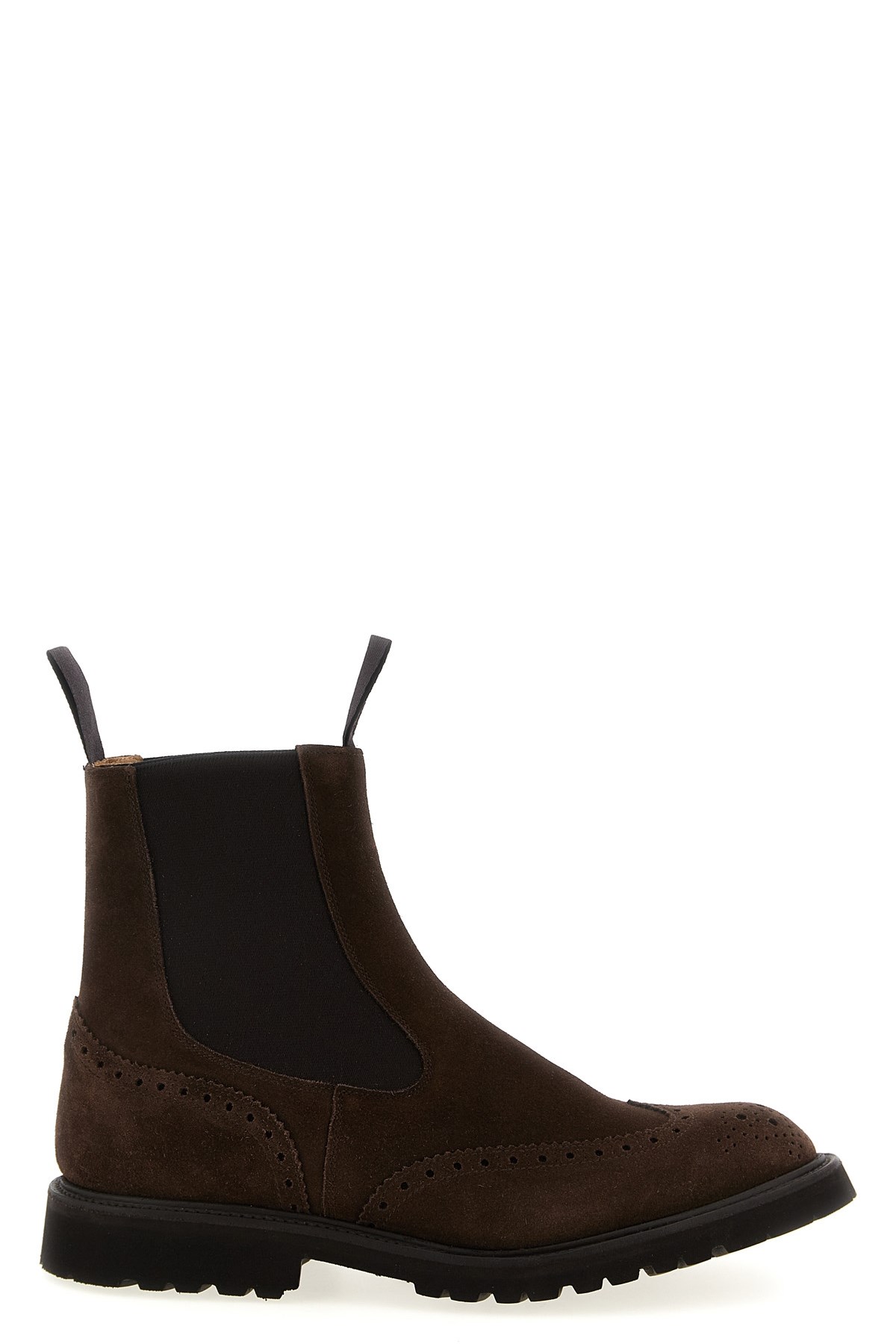 Tricker's Henry Elastic-strap Brogue Boots In Brown