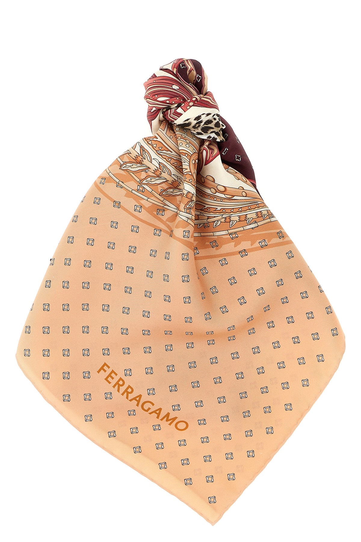 Ferragamo Madras Print Scarf In Multi