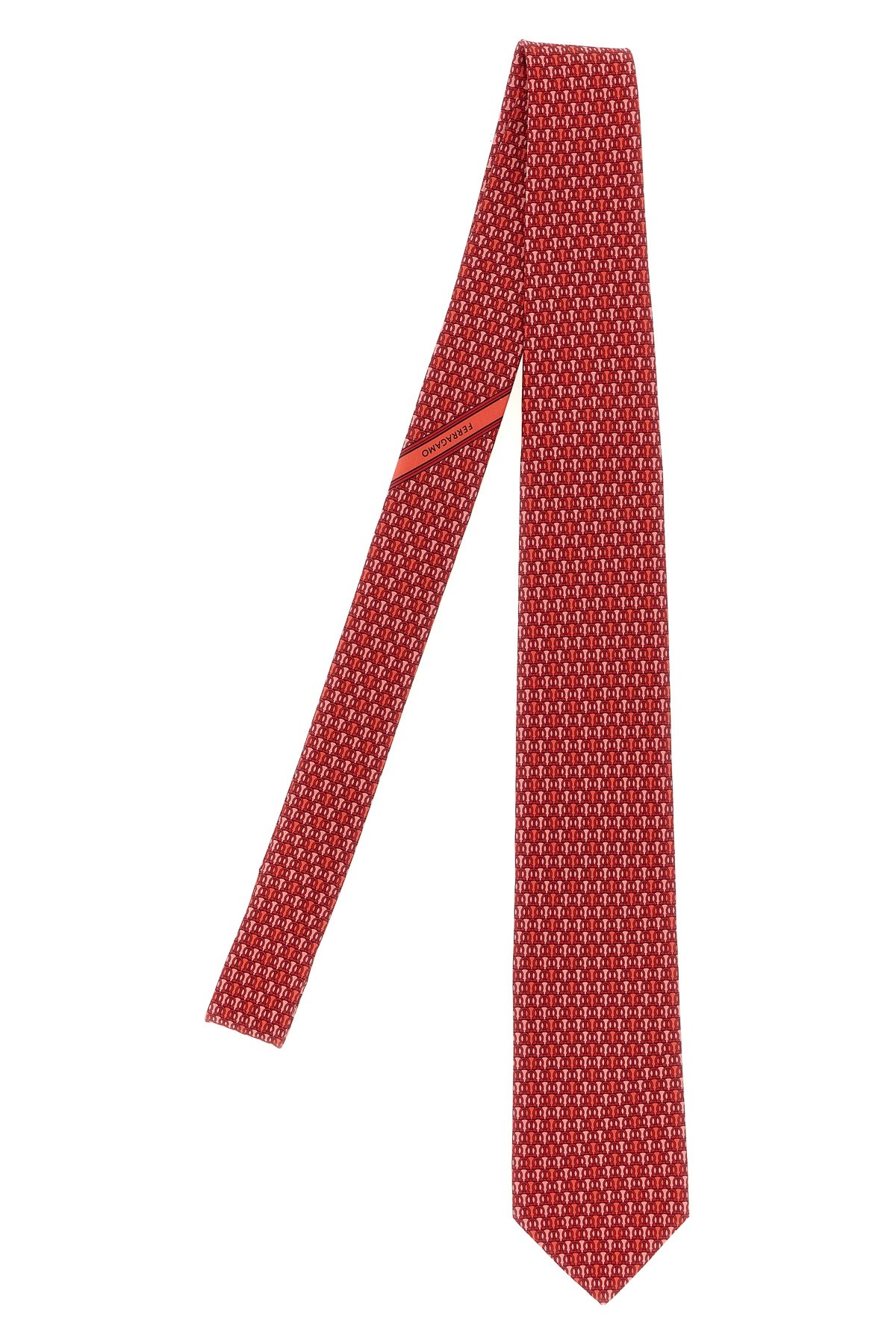 Ferragamo Gancini Pois Print Tie In Red
