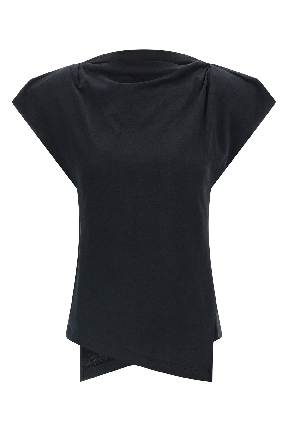 Isabel Marant Sebani Padded Asymmetric T-shirt In Black