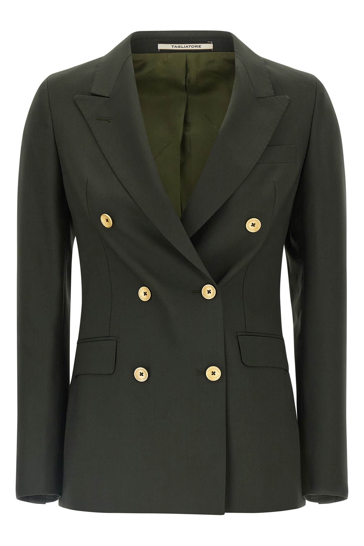 Tagliatore Parigi Double-breasted Peak-lapel Blazer In Green