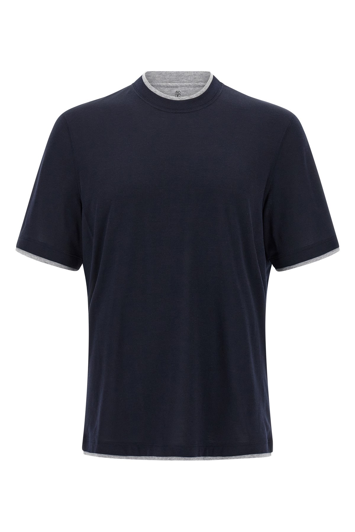 Brunello Cucinelli Double Layer T-shirt In Blue