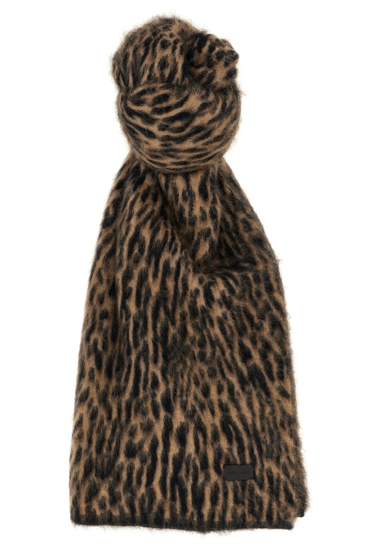 Saint Laurent Mohair Scarf In Brown
