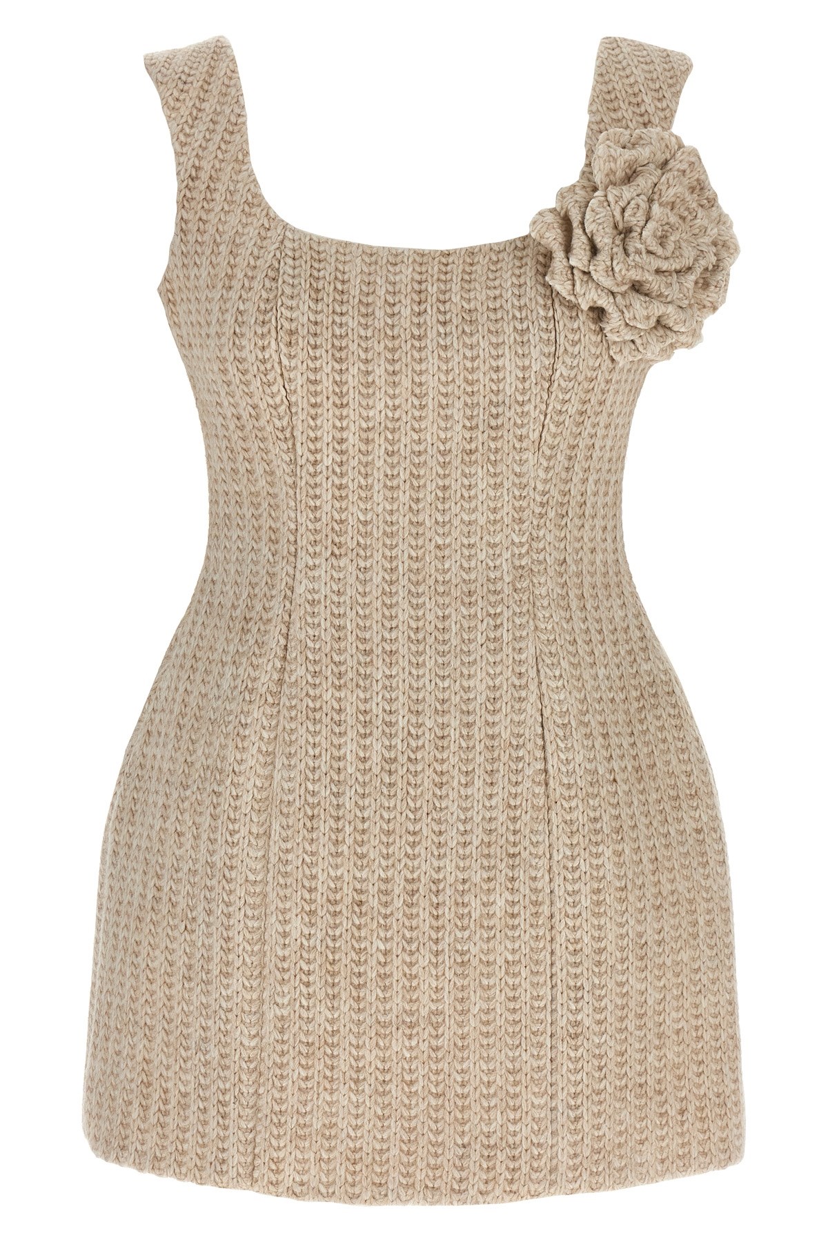 Giuseppe Di Morabito Alpaca Blend Mini Dress With Hourglass Silhouette In Brown