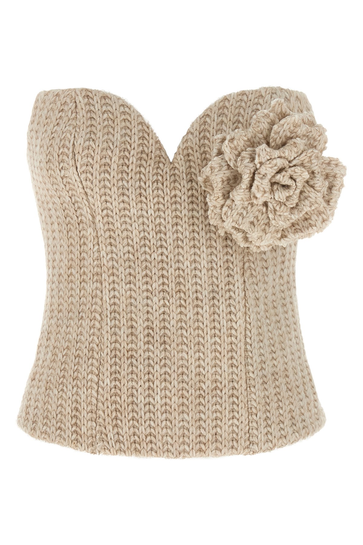 Giuseppe Di Morabito Tricot Bustier Top Tops Beige In Sand