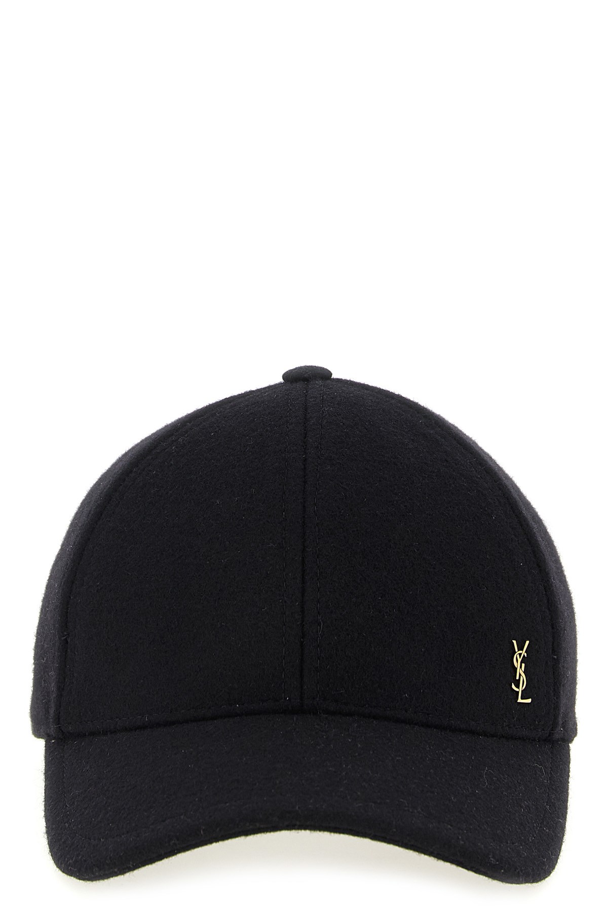 Saint Laurent Cassandra Felt Baseball Cap In Black