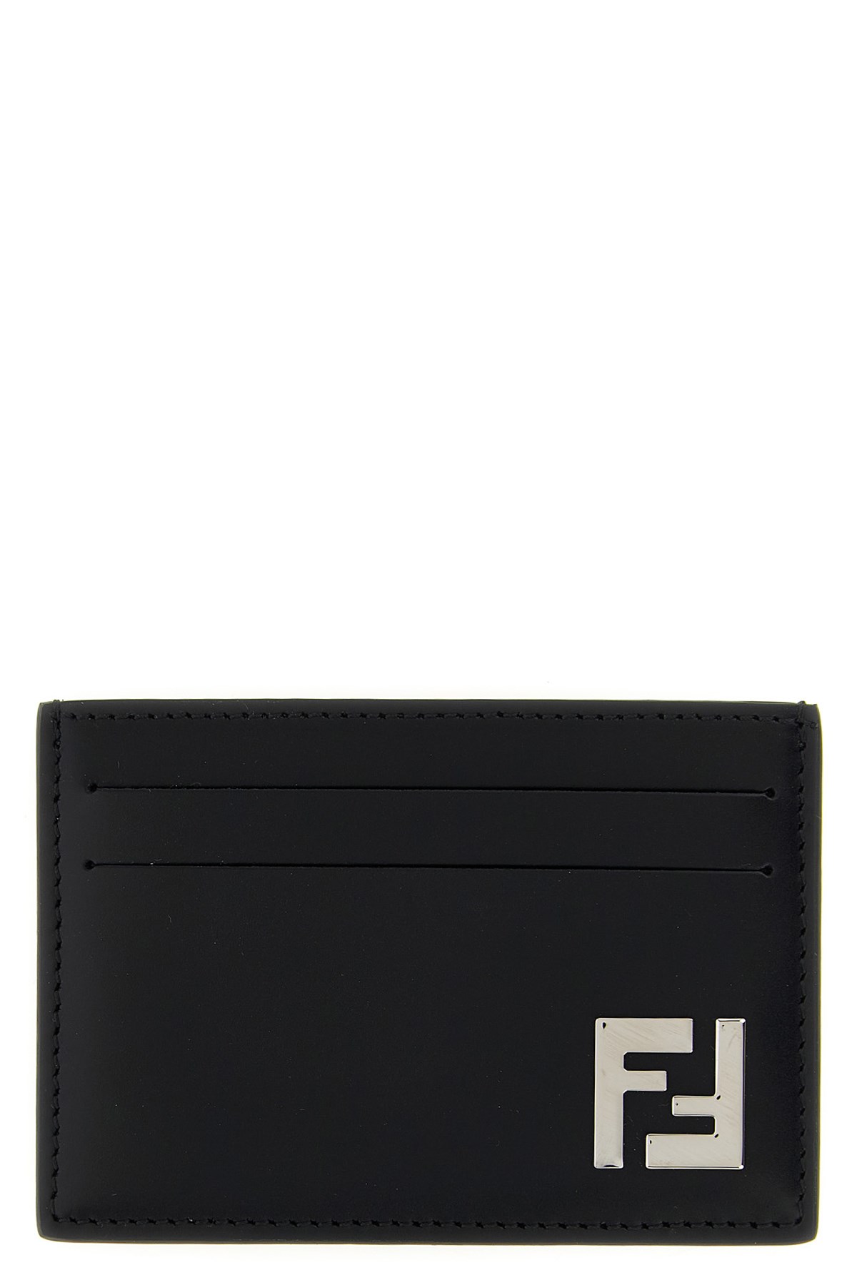 Fendi Squared Ff Logo Card Holder In Black