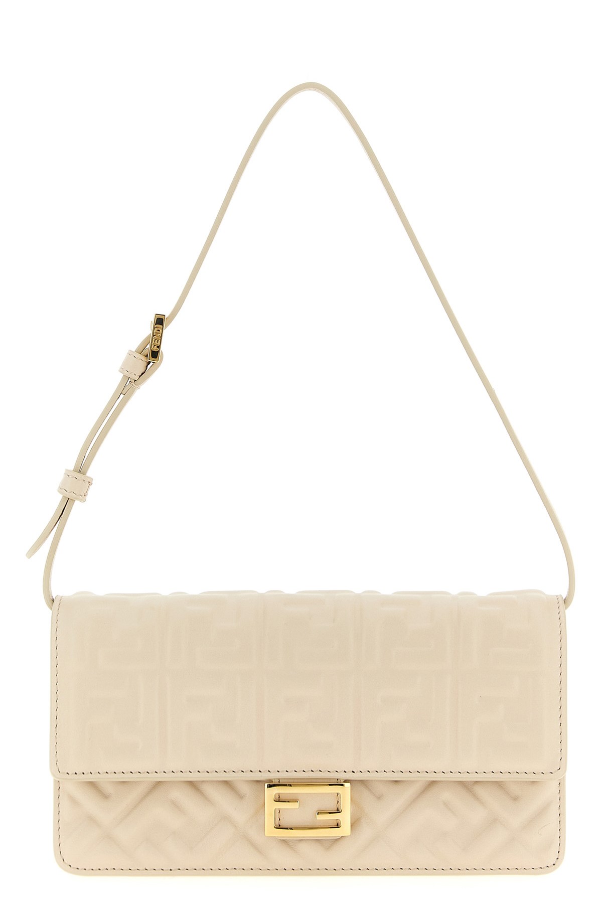 Fendi 'baguette' Wallet On Chain In Neutral