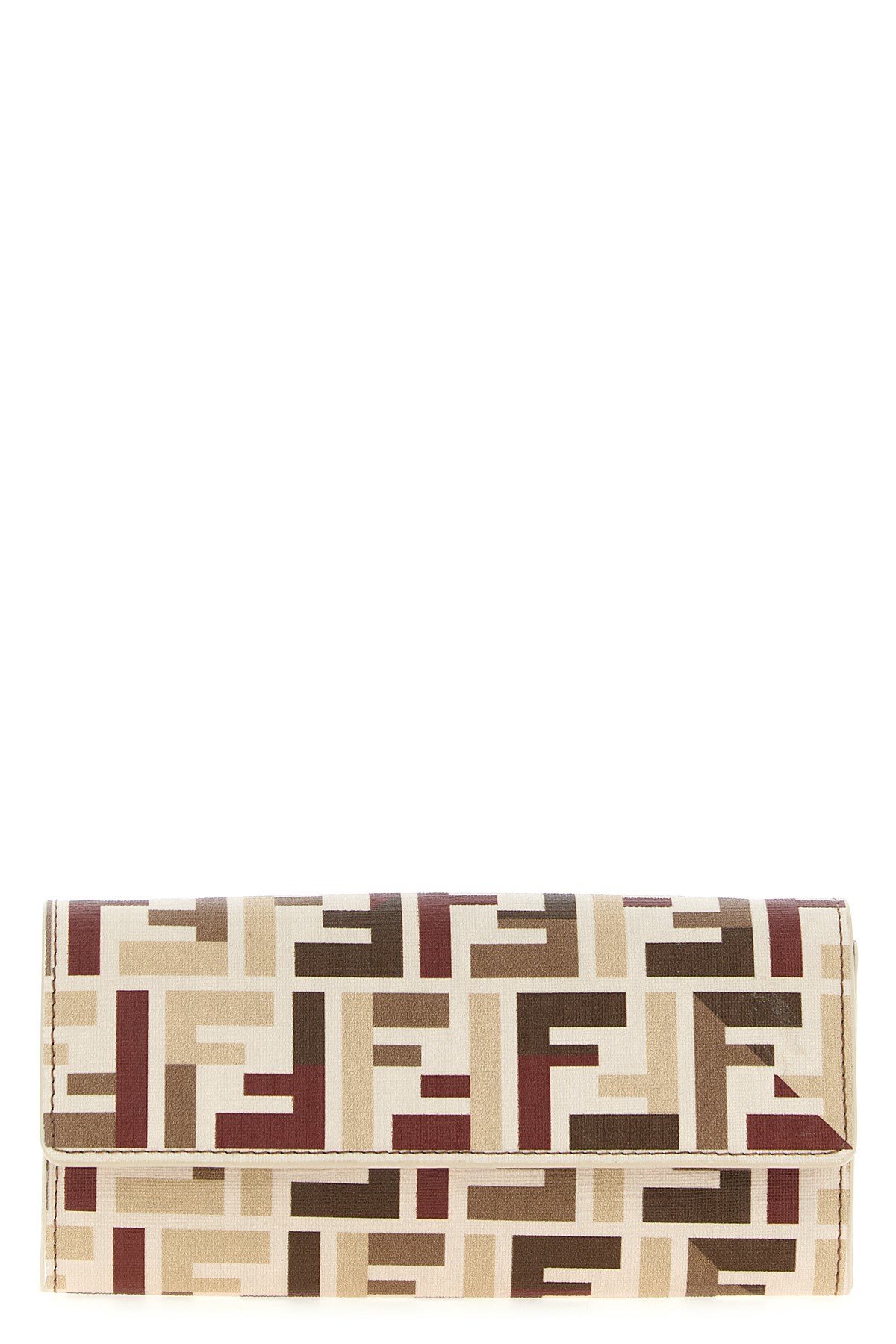 Fendi Roma Continental Wallet Chain Strap In Brown