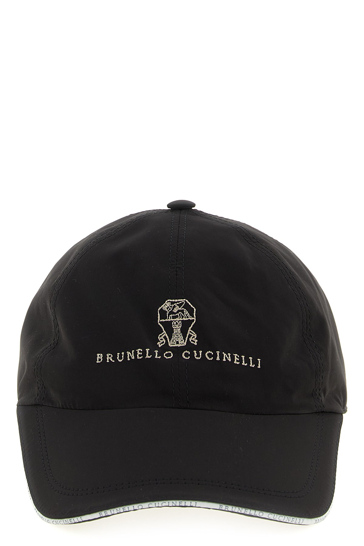 Brunello Cucinelli Logo Embroidery Cap Hats Black In Black