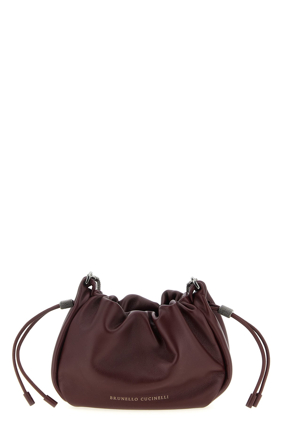 Brunello Cucinelli 'bucket Mellow' Mini Crossbody Bag In Burgundy