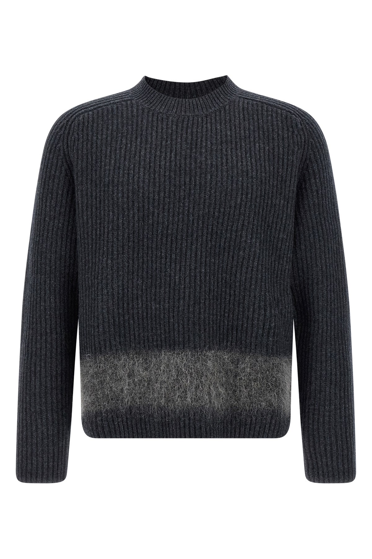 Dsquared2 Carded Wool Insert Sweater In Gray