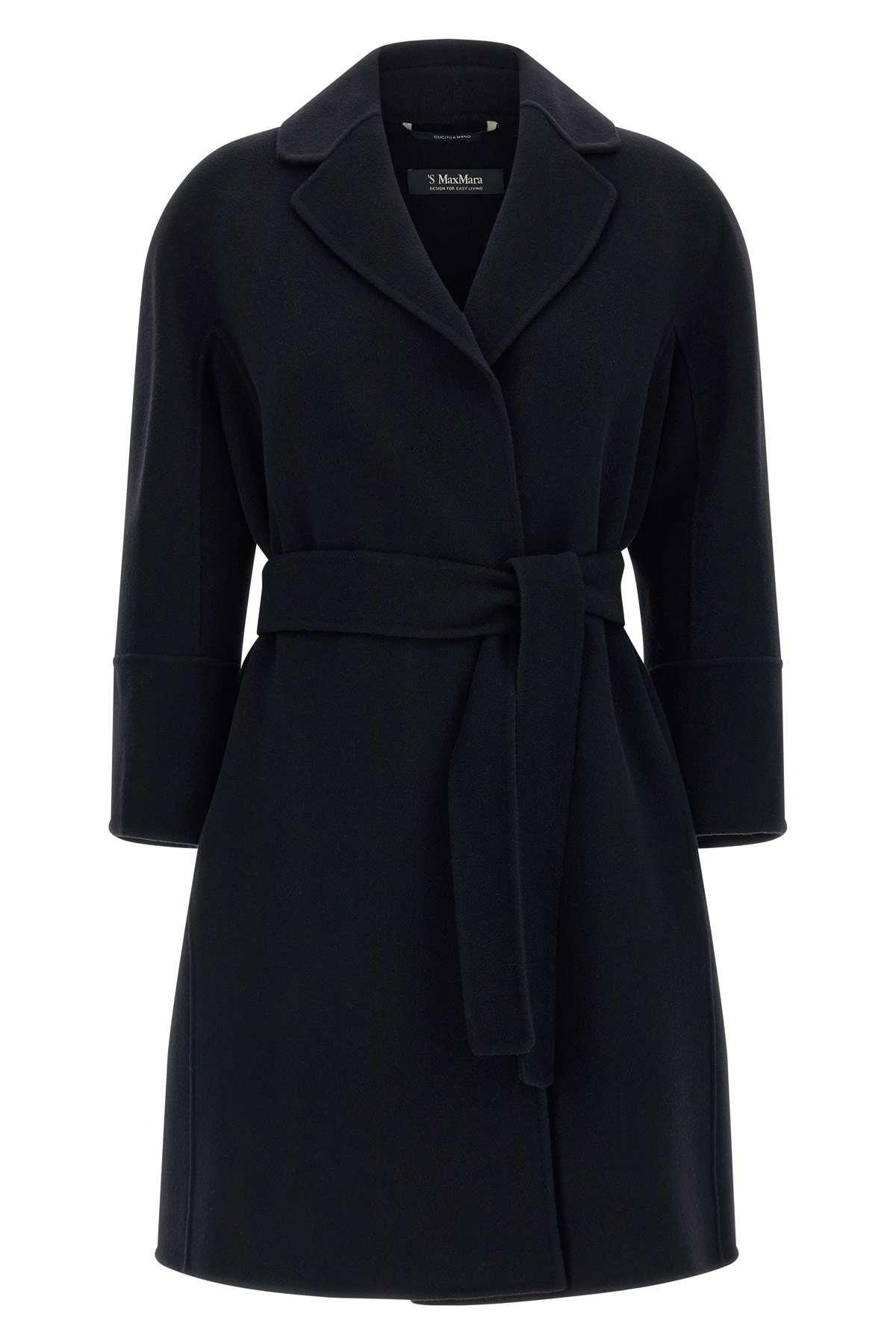 トレンチコート Brunello Cucinelli Shiny Cuff Details' Caban Coat Brunello Cucinelli 'shiny Cuff Details' Caban Coat In Black