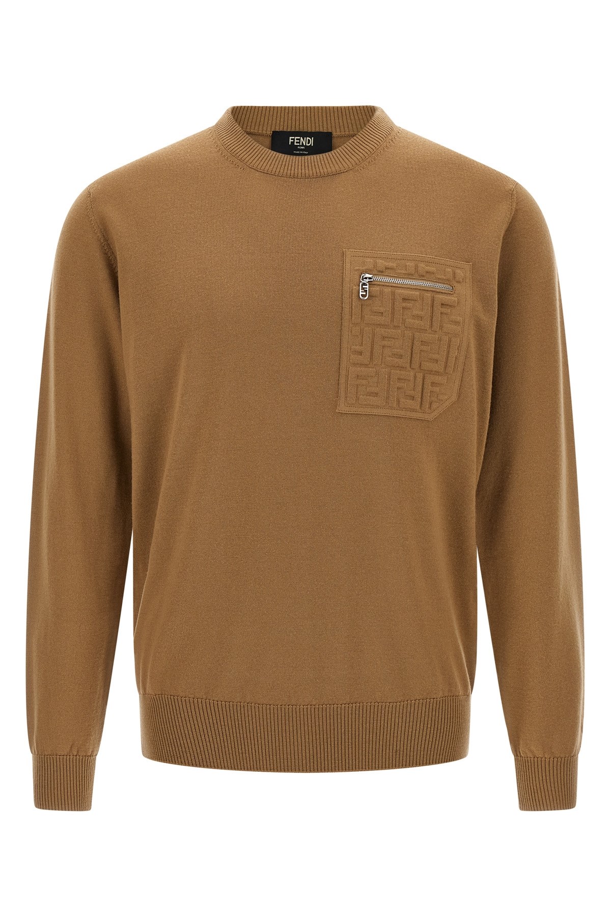 Fendi Ff Pocket Sweater In Sand