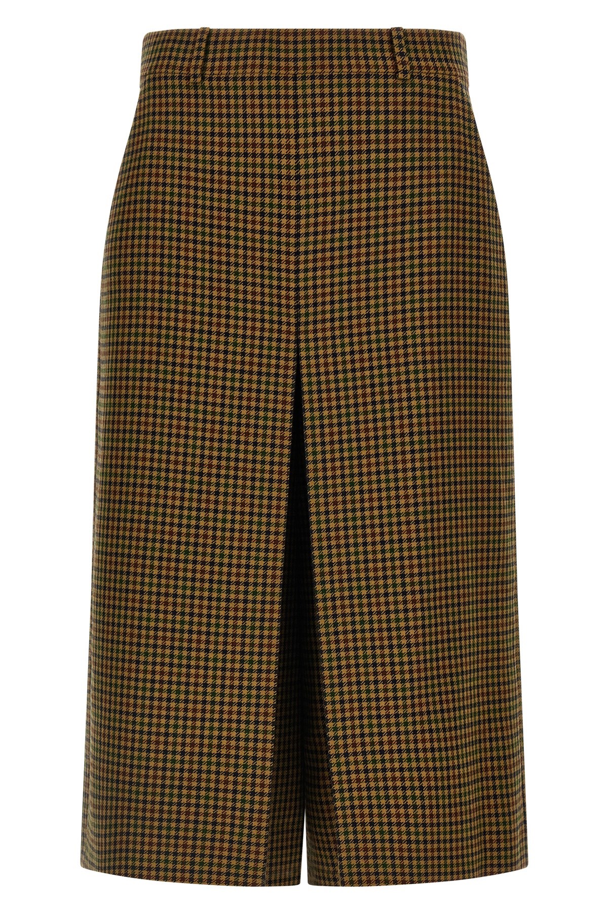 Saint Laurent Houndstooth Pattern Trousers With Belt Loops In Neutral