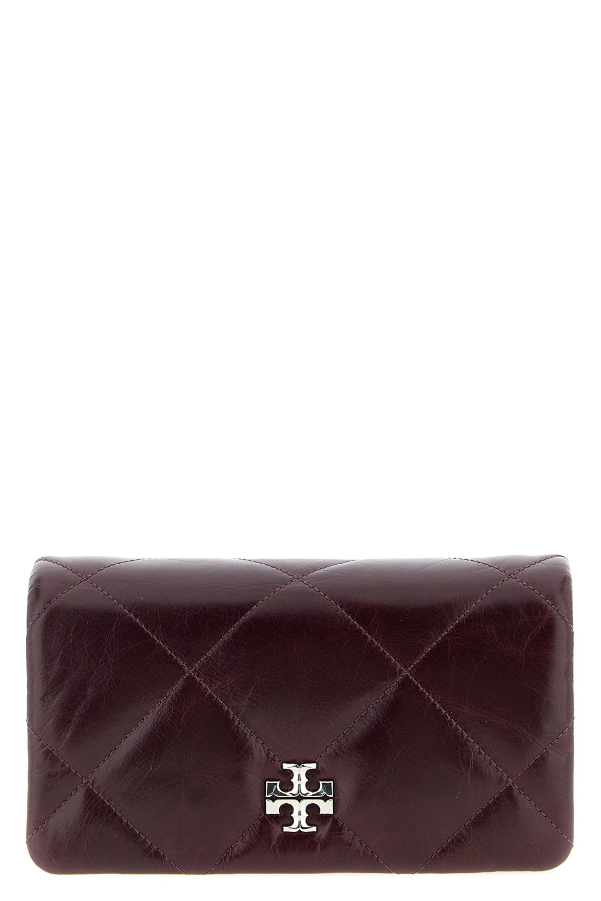 Tory Burch Dark Carmine Kira Diamond Crossbody Bag In Burgundy
