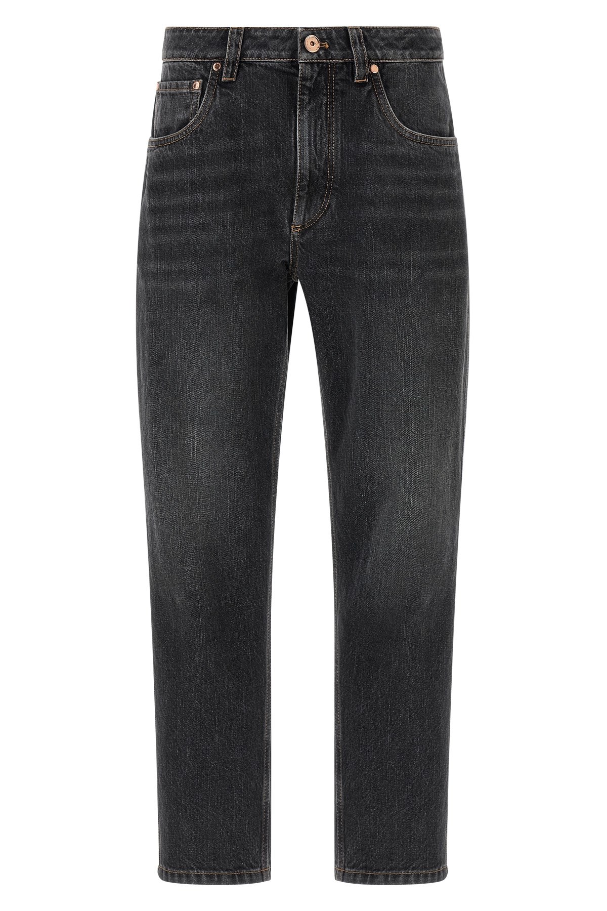 Brunello Cucinelli 'the Straight Leg Jean-mid Rise' Jeans In Black