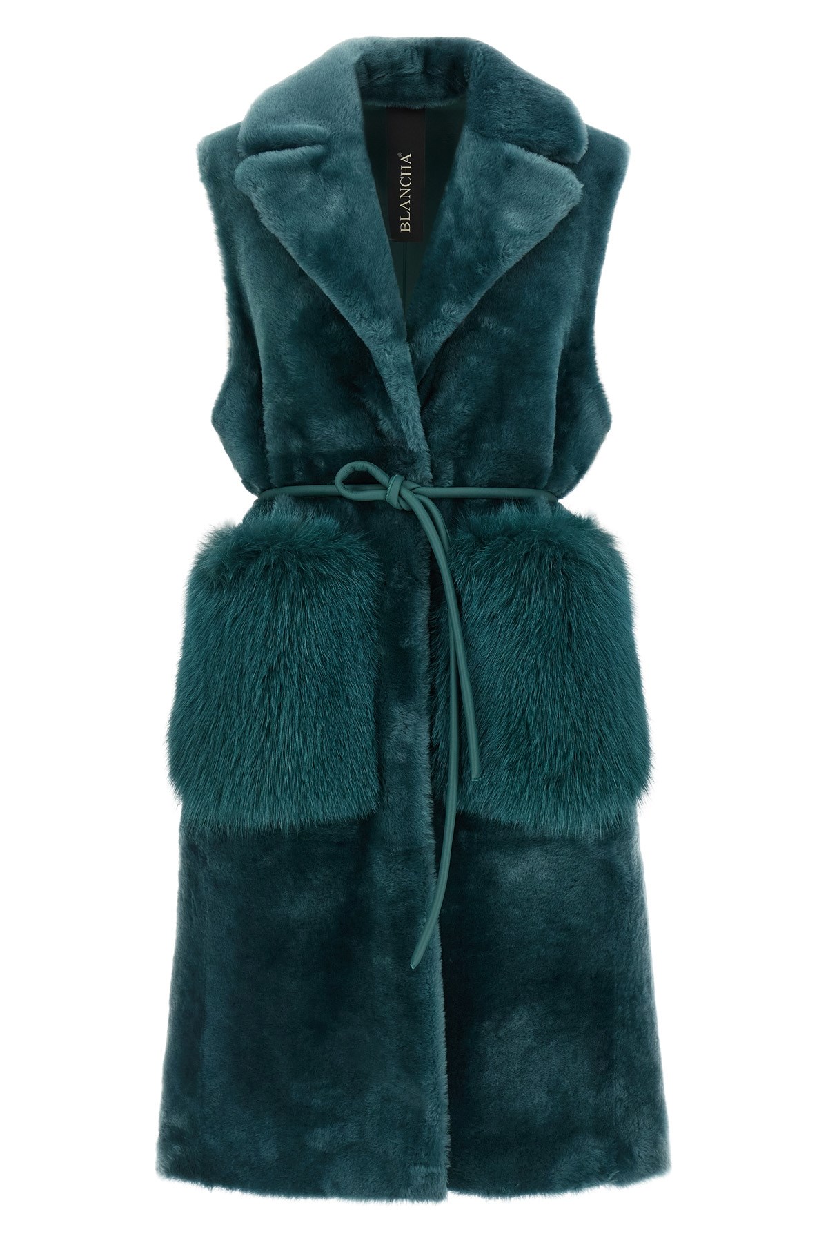 アウターその他 BLANCHA 'Nylon Diamond-Visone' long down jacket Green 217473601?w=1024