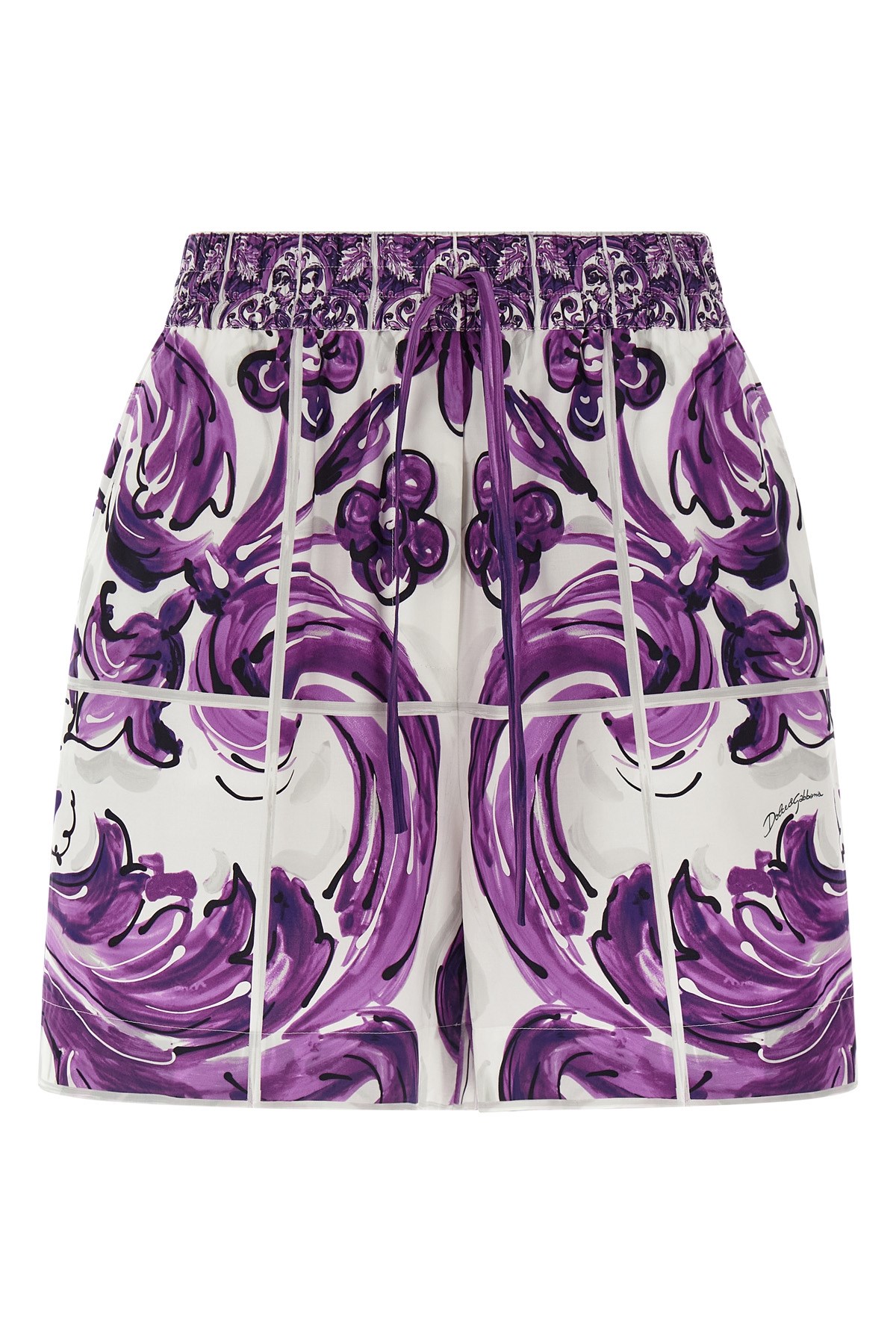 Dolce & Gabbana Maiolica Bermuda And Short Multicolor In Purple